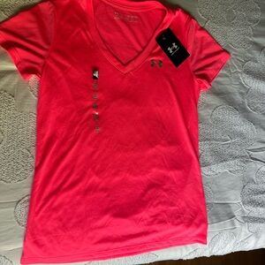 Under Armour Women's Neon Pink V-Neck Tee